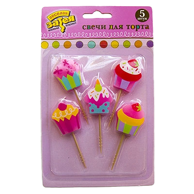 Картинка - Свечи для торта на пиках "Сладкий праздник" от Большого Праздника. Салюты фейерверки.