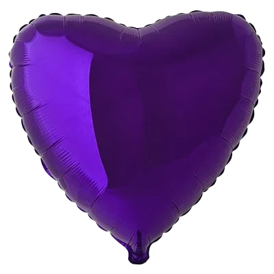Картинка - 18"-19" Сердце Фольгированное Фиолетовое от Большого Праздника. Салюты фейерверки.
