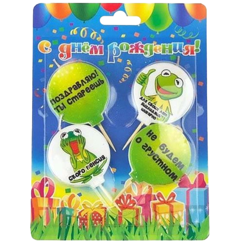 Картинка - Свечи для торта на пиках Приколы 4 шт от Большого Праздника. Салюты фейерверки.