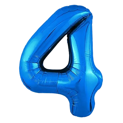 Картинка - Цифра К 40" Blue 4 от Большого Праздника. Салюты фейерверки.