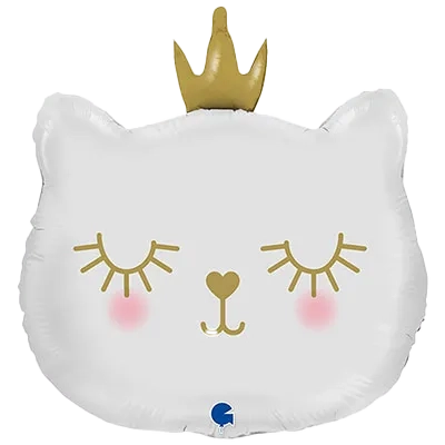 Картинка - Фигура К Кошка в короне голова белая от Большого Праздника. Салюты фейерверки.