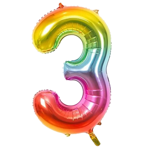 Картинка - Цифра К 40" Радуга металлик 3 от Большого Праздника. Салюты фейерверки.