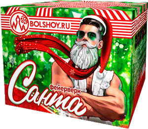 Картинка - Санта от Большого Праздника. Салюты фейерверки.