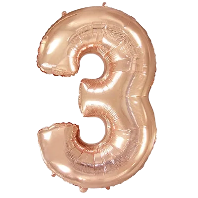 Картинка - Цифра Ф 40" 3 Rose Gold  от Большого Праздника. Салюты фейерверки.